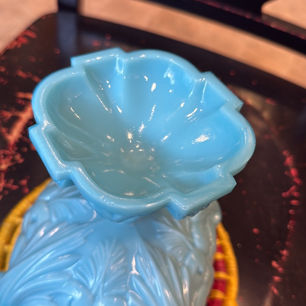 Vintage Blue Pedestal Bowl - Picture 6 of 8